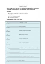 English Worksheet: PRESENT PERFECT