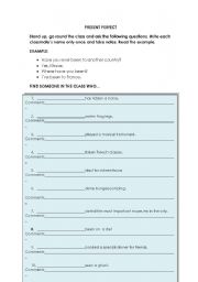 English worksheet: PRESENT PERFECT