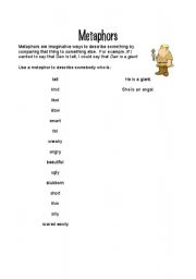 English Worksheet: Metaphors