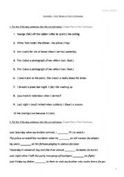 English Worksheet: Exercises - Past Simple vs Past Continuous