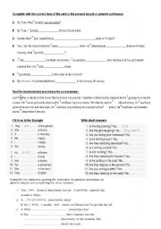 English Worksheet: present simple or present continuous