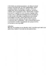 English Worksheet: read between lines