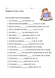 Prepositions Quiz