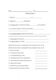 English Worksheet: Grammar final exam