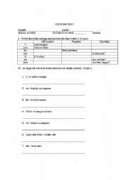 English Worksheet: English Test