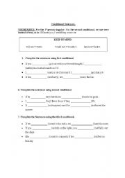 English Worksheet: Conditional sentences