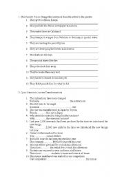 English Worksheet: Passive voice exercises