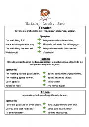 English Worksheet: Watch Look See