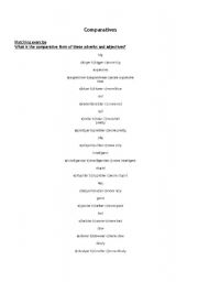English Worksheet: Comparatives