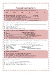 English Worksheet: Comparatives and Superlatives