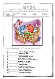 English Worksheet: MY STUDIO