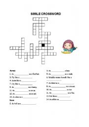 English Worksheet: Simile Crossword