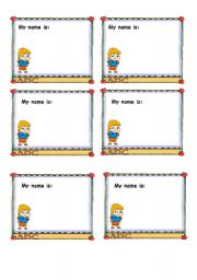 English Worksheet: Name Tags