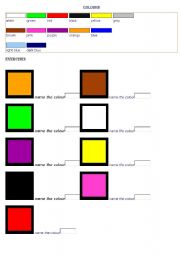 English worksheet: colours