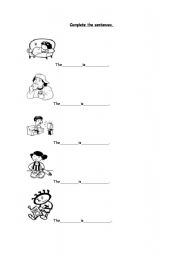 English worksheet: complete the sentences