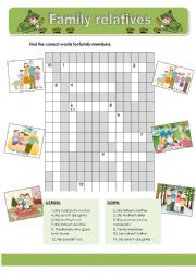 Family relatives crosswords