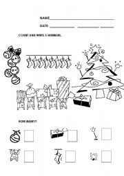 English Worksheet: CHRISTMAS COUNTING