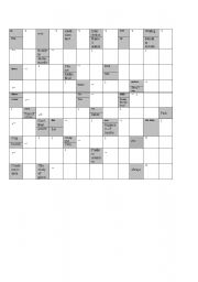 English worksheet: crossword