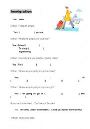 English worksheet: immigration