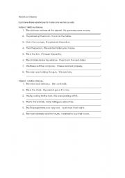 English Worksheet: Relative Clauses