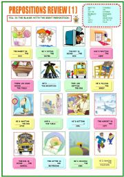 Review of prepositions