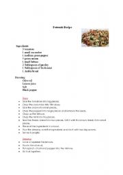 English Worksheet: Procedure Recipe