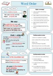 English Worksheet: Word Order