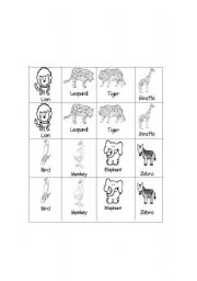 English Worksheet: Forest animals Memory game
