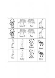 English worksheet: Forest animals Memory game