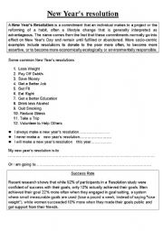 English Worksheet: New Years Resolutions - advanced adults class sheet