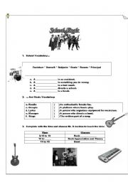 English Worksheet: SCHOOL OF ROCK