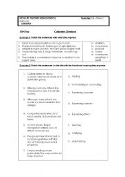 English Worksheet: cohesive devices / linking words