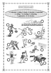 English Worksheet: Sport voc 1