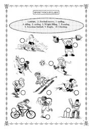 English Worksheet: Sport Vocabulary part 2