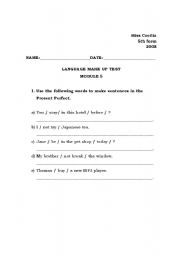 English Worksheet: Present perfect test
