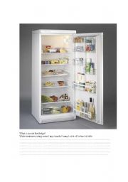 English Worksheet: What is inside the fridge?
