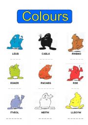 English Worksheet: Colours