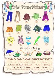 English Worksheet: Clothes Picture Dictionary