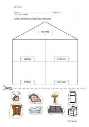 English Worksheet: My home