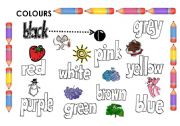 English Worksheet: COLOURS