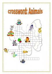 English Worksheet: crossword: animal