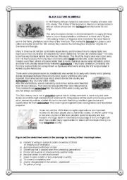 English Worksheet: Black Culture in America- Reading Comprehension (1)