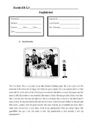 English Worksheet: Physical description and family