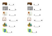 English Worksheet: objects in the classroom