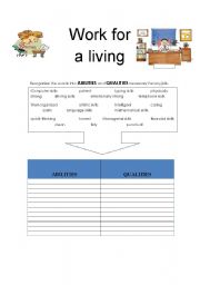 English Worksheet: WORK FOR A LIVING