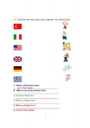 English Worksheet: countries
