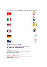 English worksheet: countries