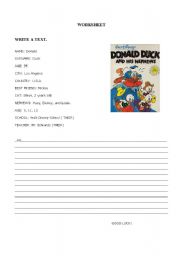 Write a text about Donald Duck and his family