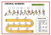 English Worksheet: ORDINAL NUMBERS