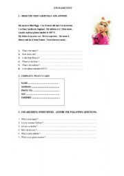 English worksheet: Miss Piggy